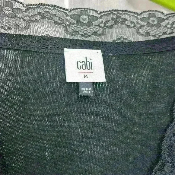 Cabi Medium Union Lace VNeck Sweater Item# 8O - Picture 5 of 6